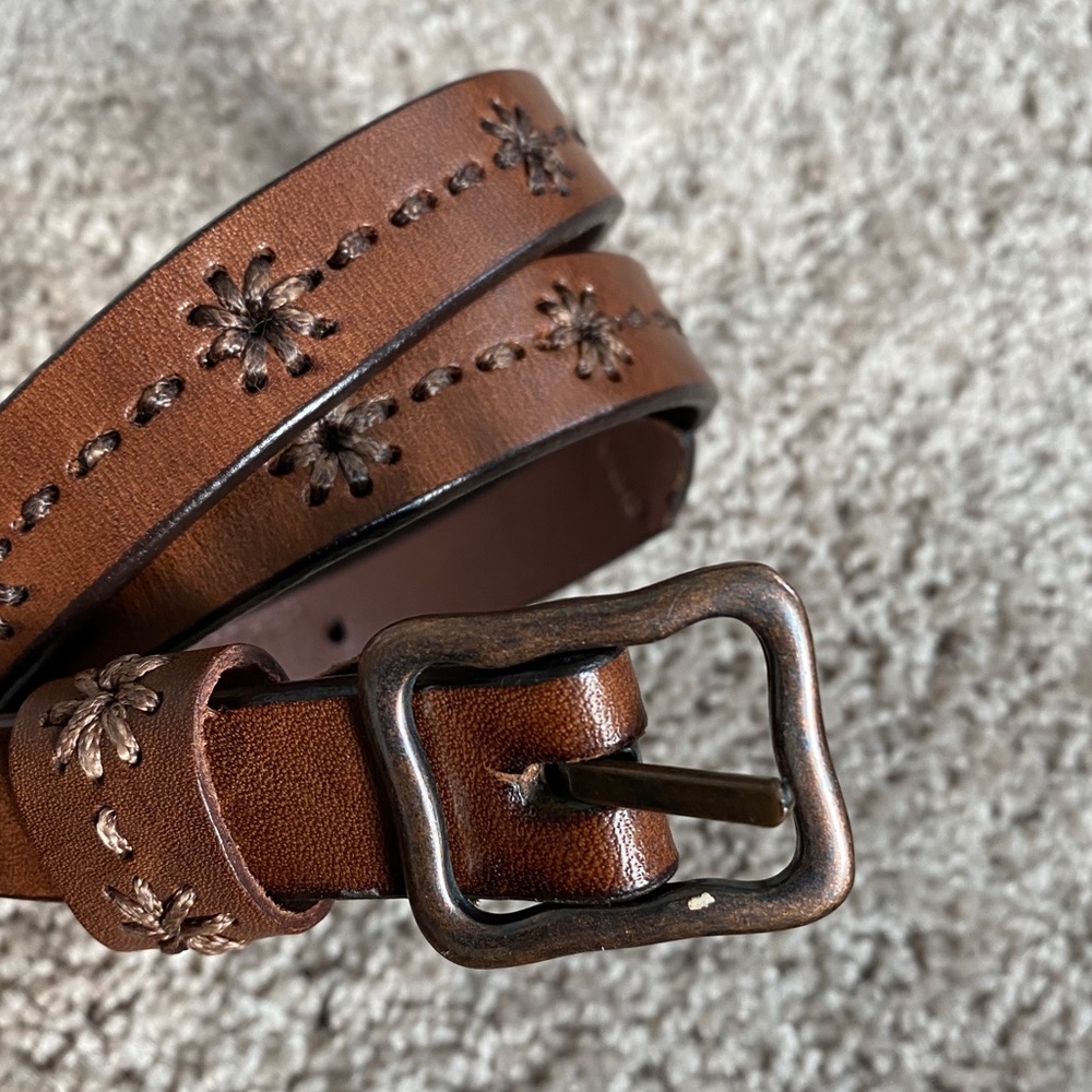 Dockers Stitched Flower Belt